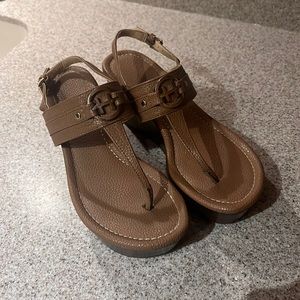 Tan wedge sandals